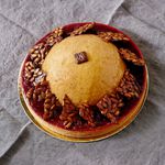 Eric Kayser's take on a Thanksgiving dessert: Pumpkin Tart, which has creme brulee and pumpkin